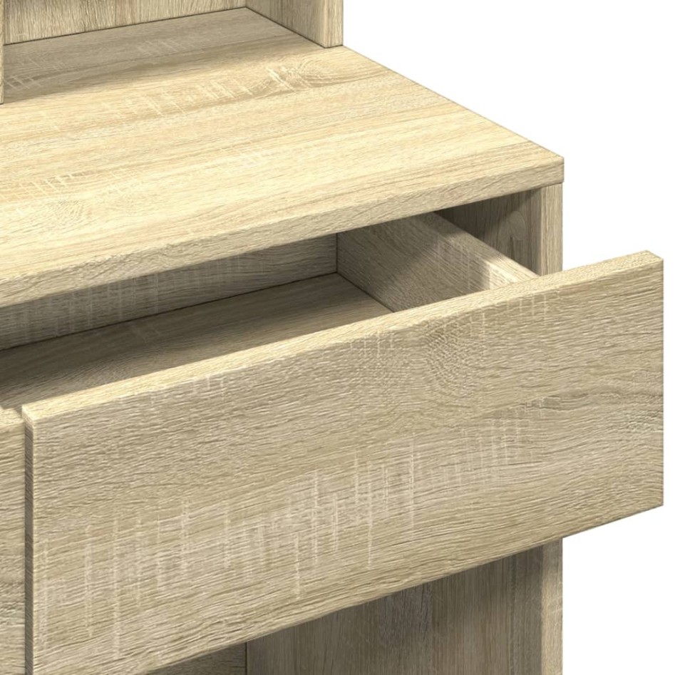 Tocador con luces LED color roble Sonoma 80x41x144,5