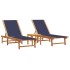 Tumbonas 2 uds con mesa madera maciza acacia y textileno
