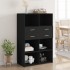 Aparador de madera de ingeniería negro 80x42,5x124