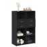 Aparador de madera de ingeniería negro 80x42,5x124