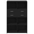 Aparador de madera de ingeniería negro 80x42,5x124