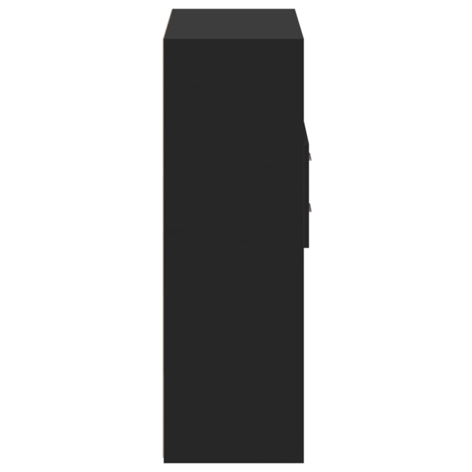 Aparador de madera de ingeniería negro 80x42,5x124