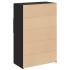 Aparador de madera de ingeniería negro 80x42,5x124