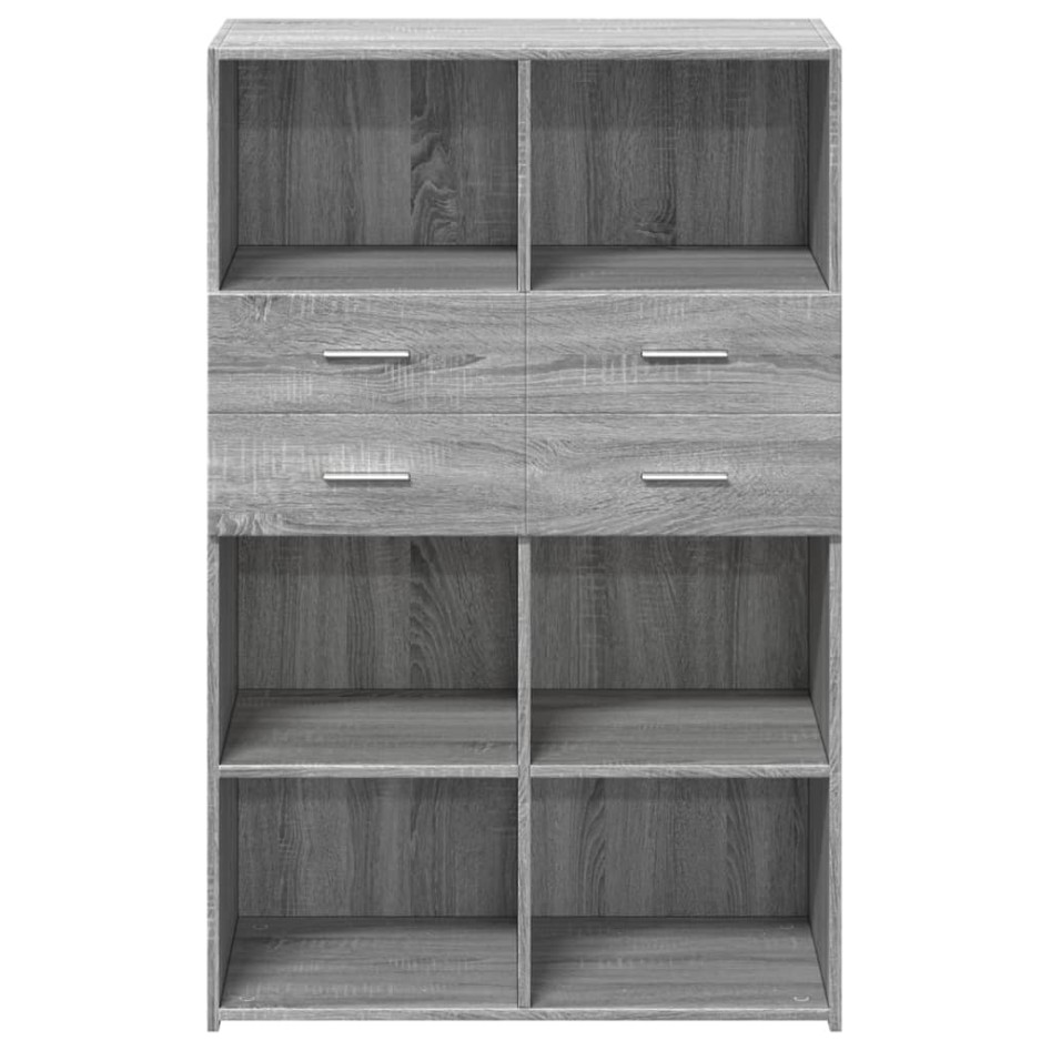 Aparador de madera de ingeniería gris Sonoma 80x42,5x124