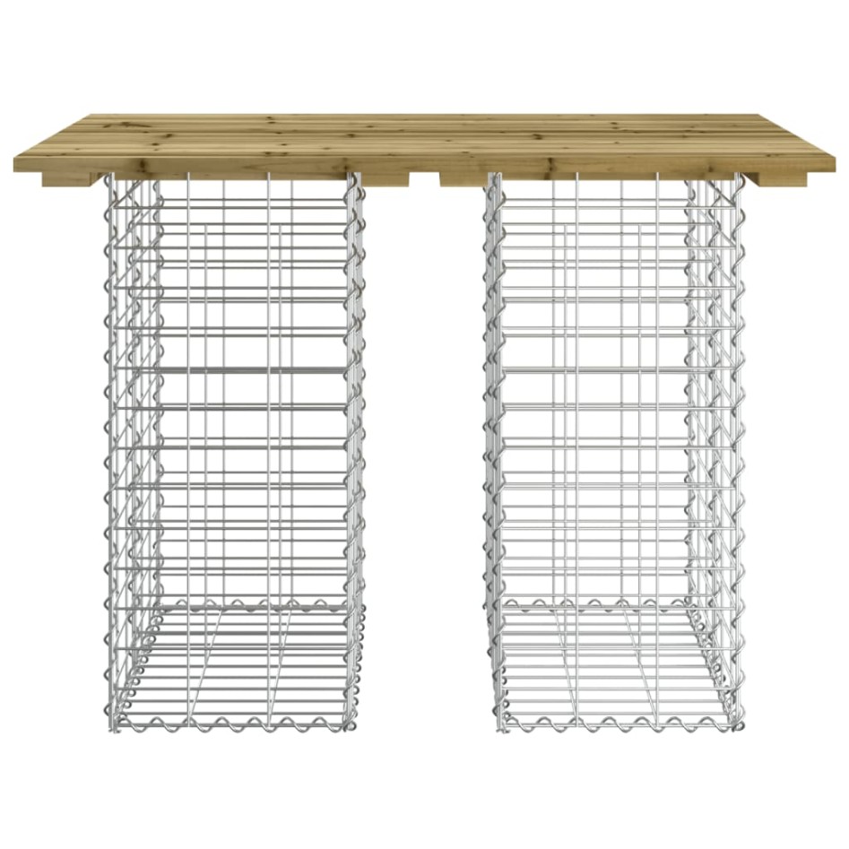 Banco jardín diseño gaviones madera pino impregnada