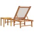 Tumbona con mesa madera maciza de acacia y textileno