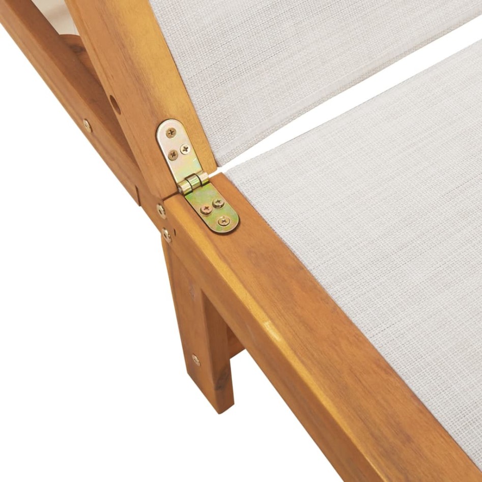 Tumbona con mesa madera maciza de acacia y textileno