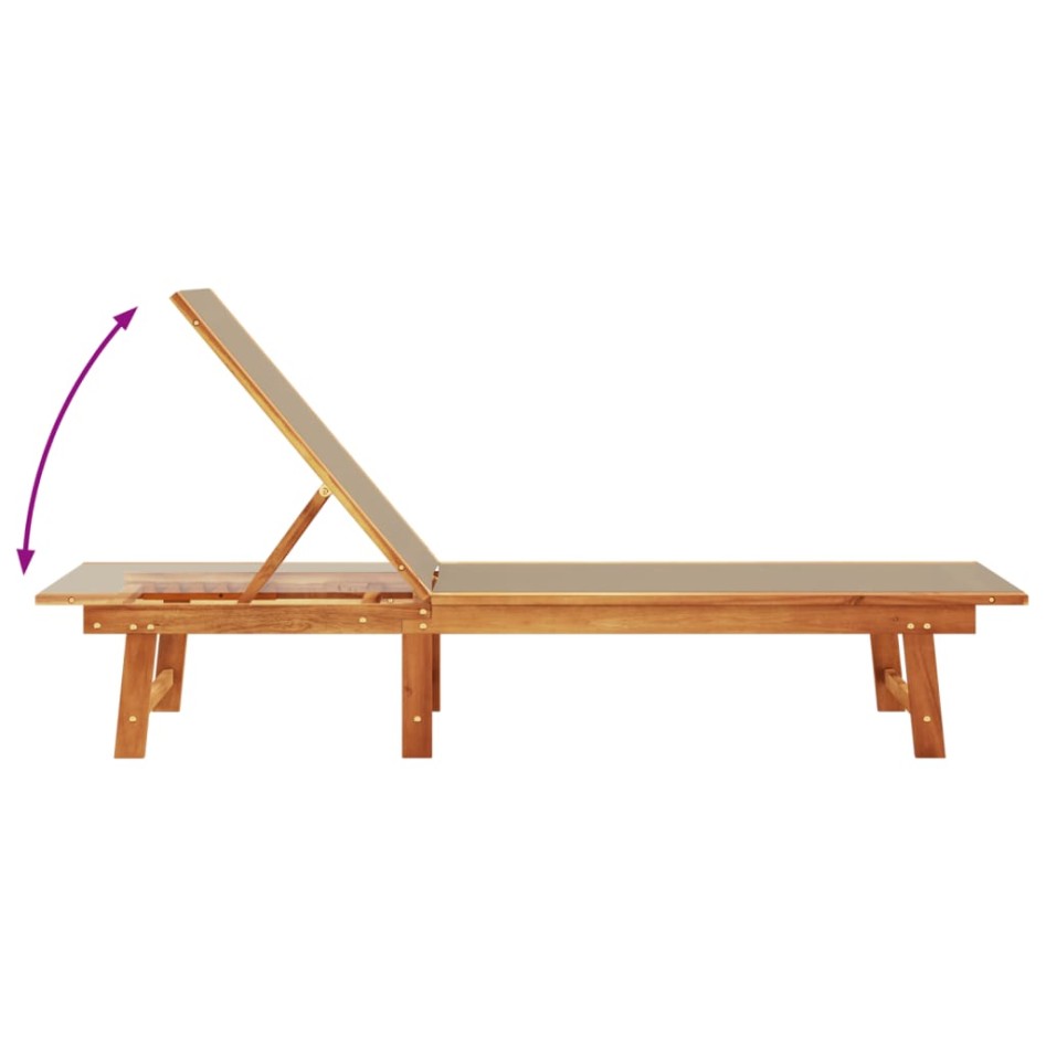 Tumbona de madera maciza de acacia y textileno