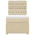 Cama box spring con colchón tela color crema 90x190