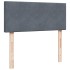 Cama box spring con colchón terciopelo gris oscuro 120x190