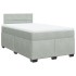 Cama box spring con colchón terciopelo gris claro 120x190