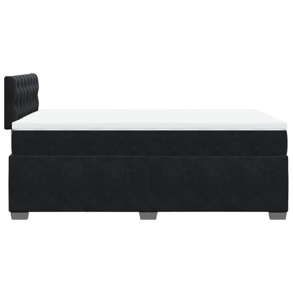 Cama box spring con colchón terciopelo negro 120x190