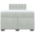 Cama box spring con colchón terciopelo gris claro 120x190