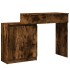 Tocador con luces LED roble ahumado 115x37x110,5