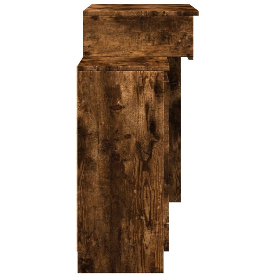 Tocador con luces LED roble ahumado 115x37x110,5