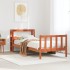 Estructura cama con cabecero madera pino marrón cera 75x190