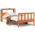 Estructura cama con cabecero madera pino marrón cera 75x190