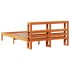 Estructura cama con cabecero madera pino marrón cera 120x190