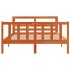 Estructura cama con cabecero madera pino marrón cera 135x190
