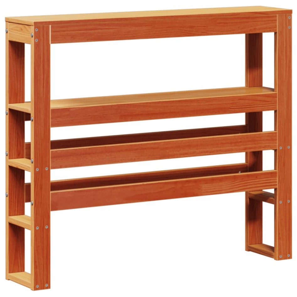 Estructura cama con cabecero madera pino marrón cera 90x200