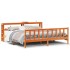 Estructura cama con cabecero madera pino marrón cera 200x200