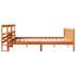 Estructura cama con cabecero madera pino marrón cera 200x200