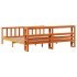 Estructura cama con cabecero madera pino marrón cera 200x200