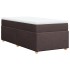 Cama box spring con colchón tela marrón oscuro 100x200