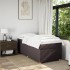 Cama box spring con colchón tela marrón oscuro 100x200