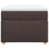 Cama box spring con colchón tela marrón oscuro 100x200