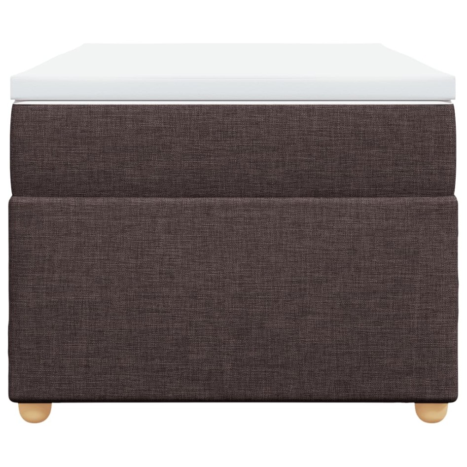 Cama box spring con colchón tela marrón oscuro 100x200
