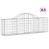 Cestas de gaviones 4 uds forma de arco hierro 200x30x60/80
