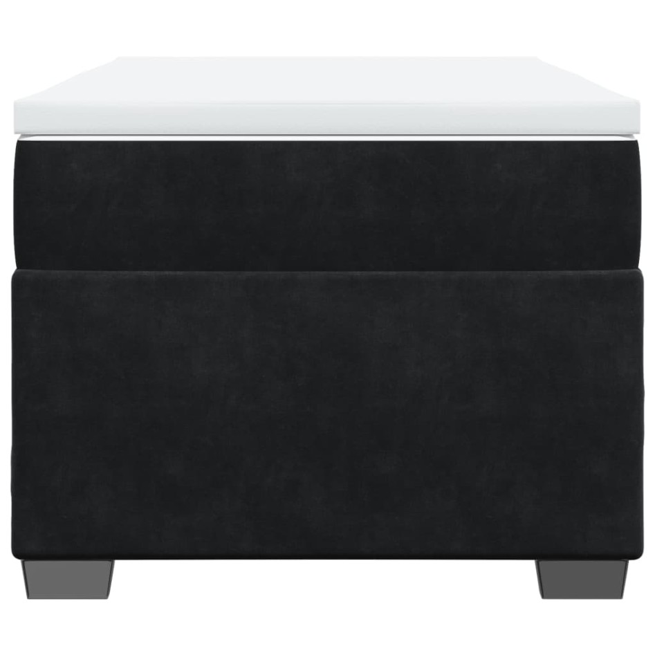 Cama box spring con colchón terciopelo negro 100x200