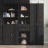 Aparador de madera de ingeniería negro 50x42,5x185