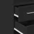 Aparador de madera de ingeniería negro 50x42,5x185