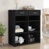 Aparador de madera de ingeniería negro 80x42,5x93