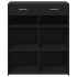 Aparador de madera de ingeniería negro 80x42,5x93