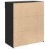 Aparador de madera de ingeniería negro 80x42,5x93