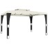 Cenador con doble techo tela crema 3,98x2,98