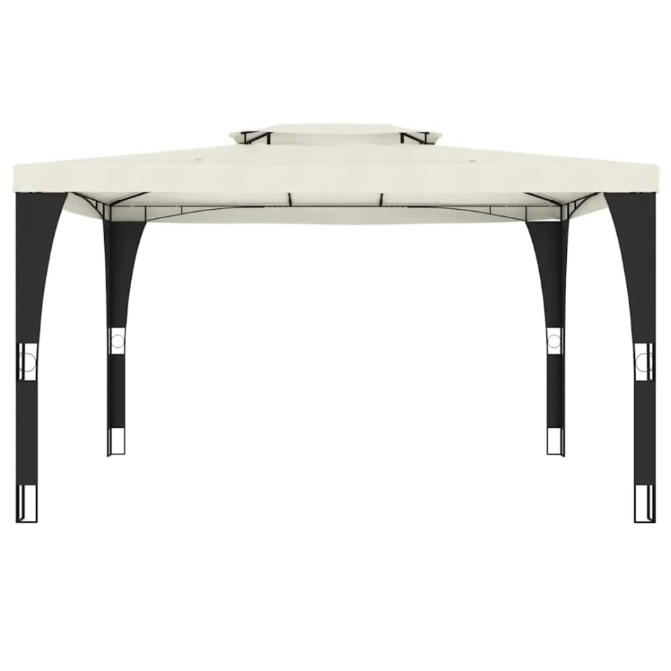 Cenador con doble techo tela crema 3,98x2,98