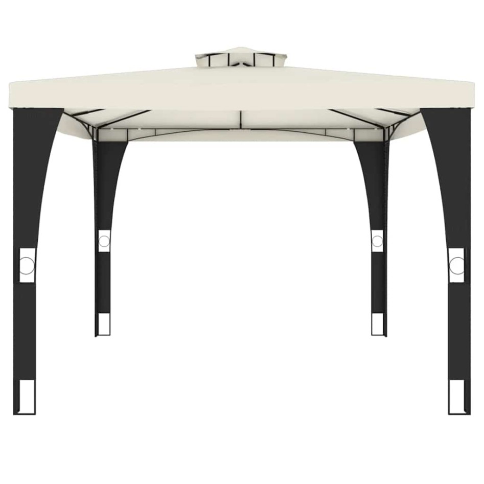 Cenador con doble techo tela crema 3,98x2,98