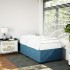 Estructura de cama de terciopelo azul 80x200