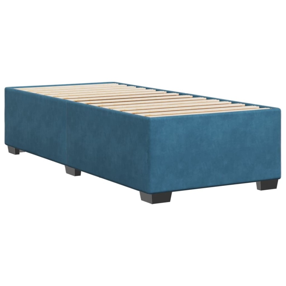 Estructura de cama de terciopelo azul 80x200
