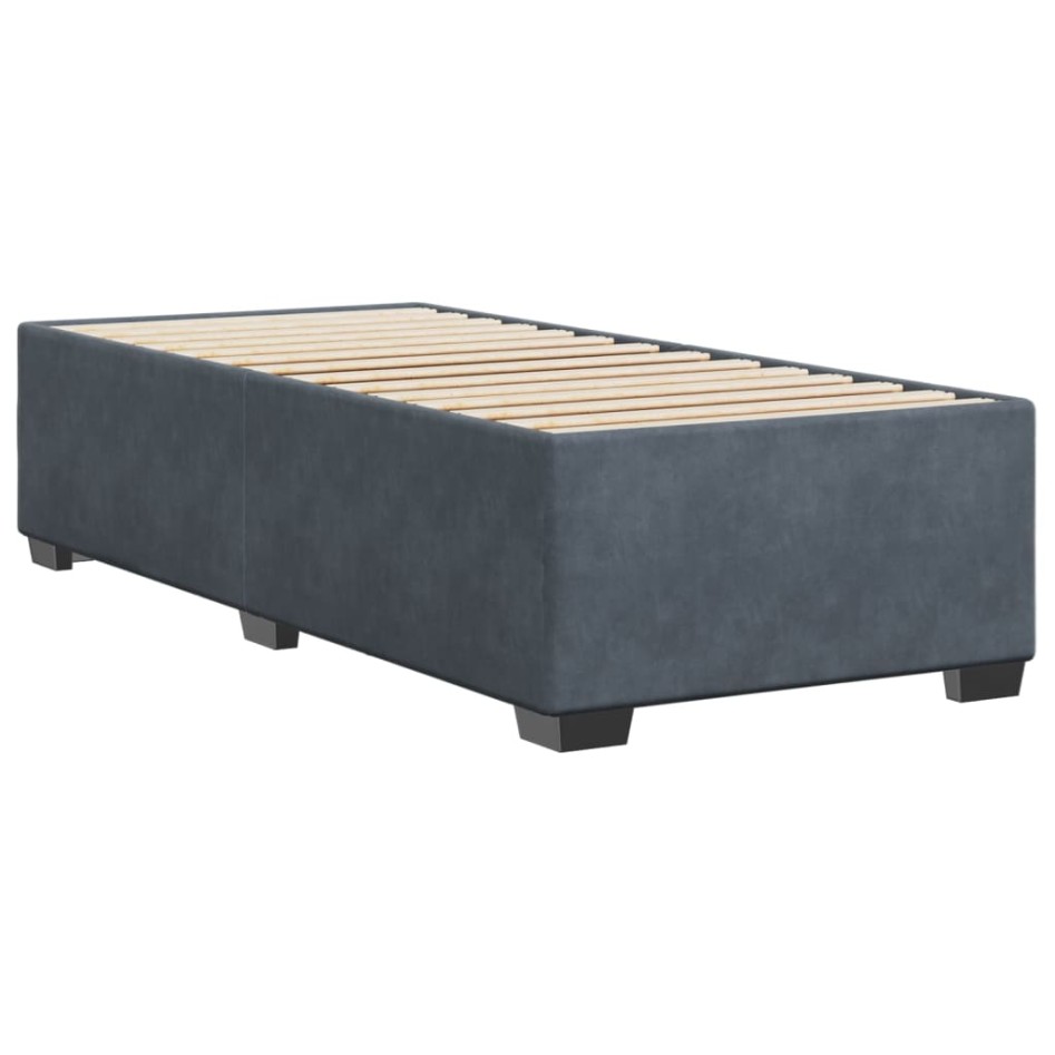 Estructura de cama sin colchón terciopelo gris oscuro 90x190