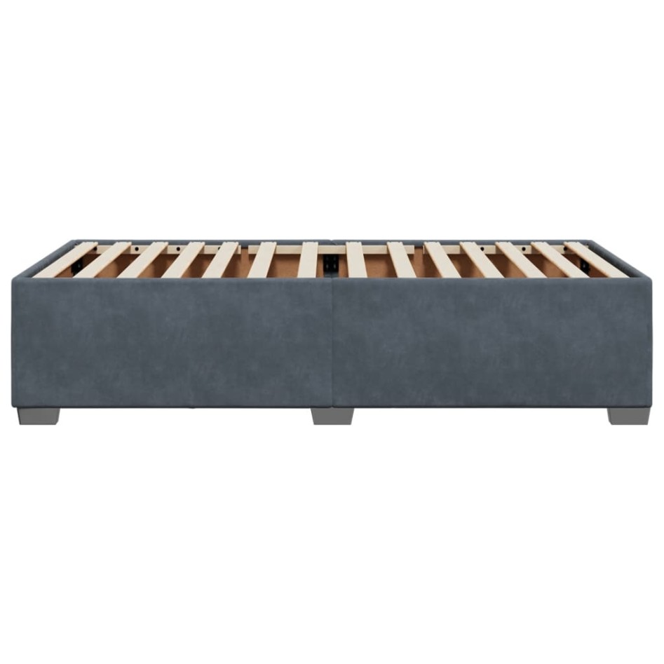 Estructura de cama sin colchón terciopelo gris oscuro 90x190