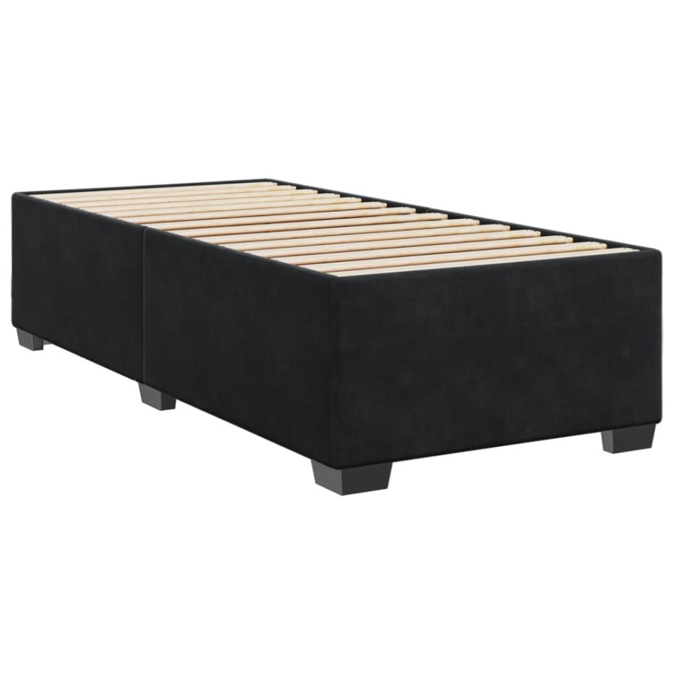 Estructura de cama sin colchón terciopelo negro 90x200