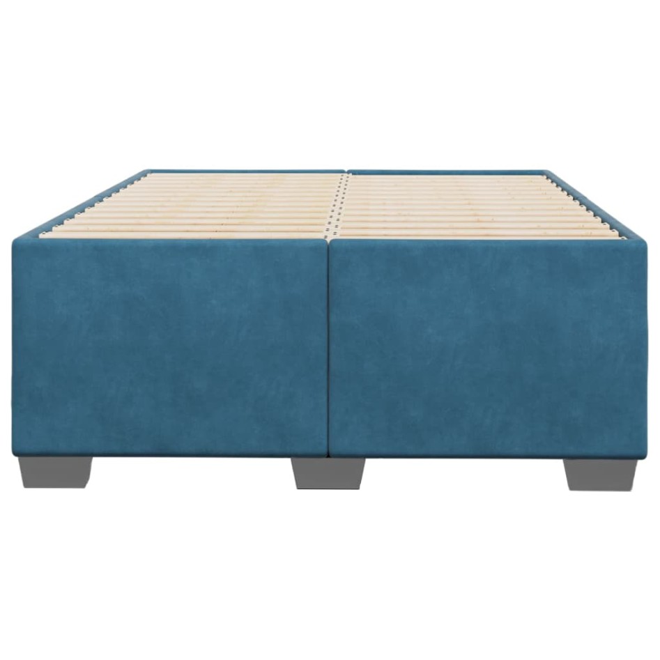 Estructura de cama terciopelo azul oscuro 120x190