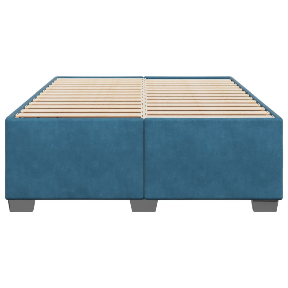Estructura de cama de terciopelo azul 140x190