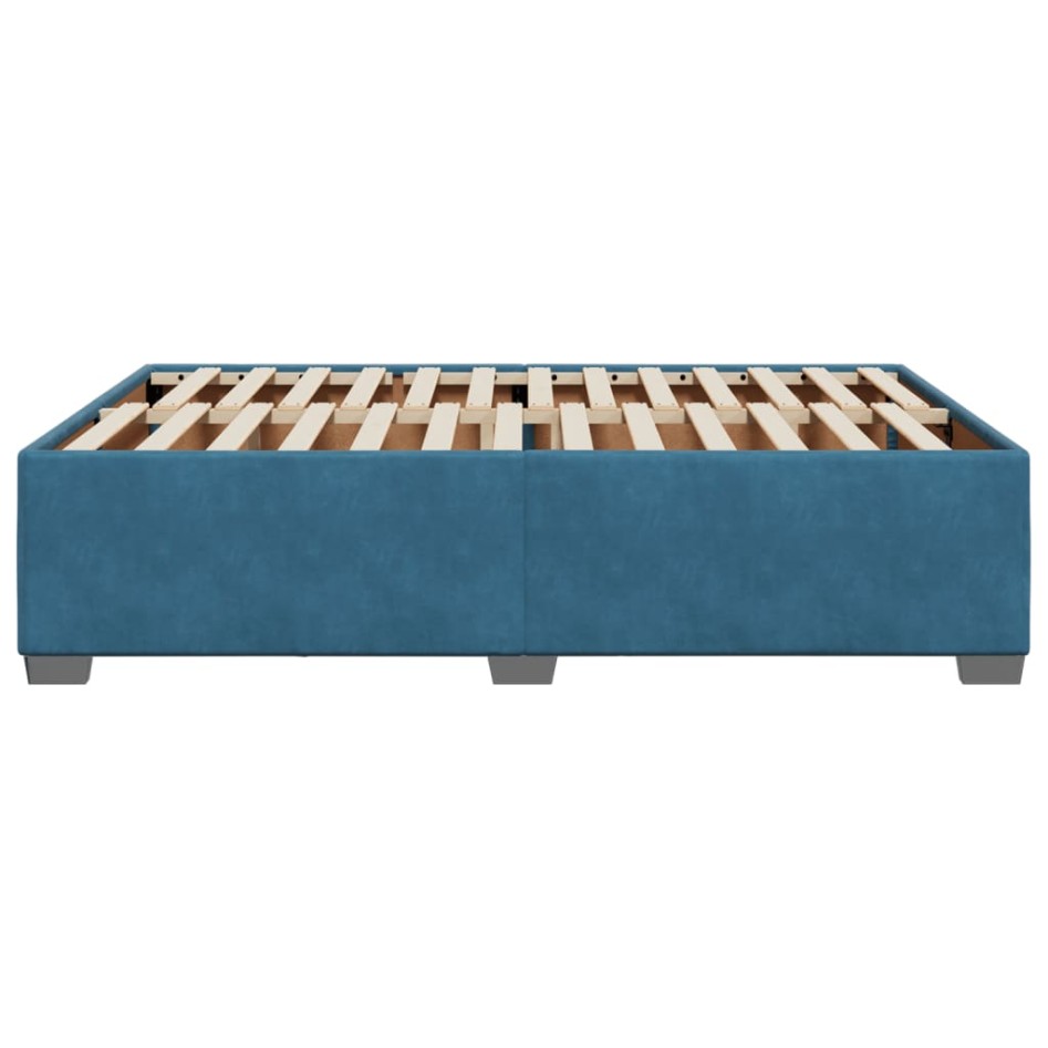 Estructura de cama de terciopelo azul 140x190