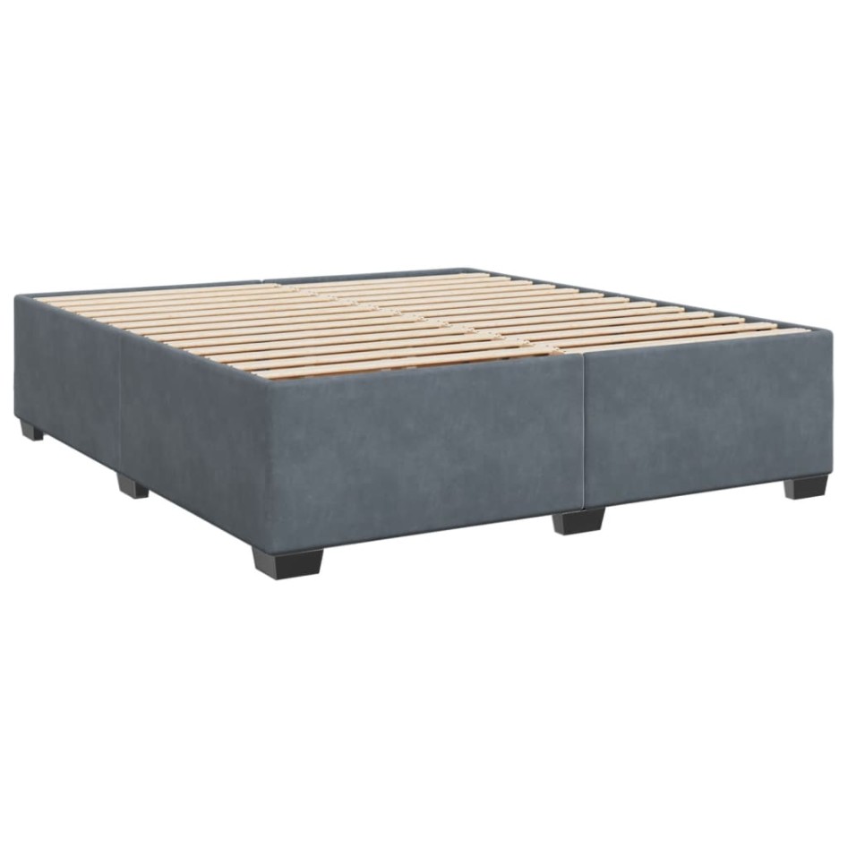 Estructura cama sin colchón terciopelo gris oscuro 200x200